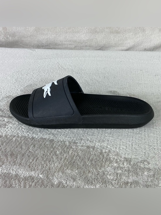 LaCoste Croco Slide Shoes Mens Size 8 Black Comfort Sandals Logo NEW main image 6